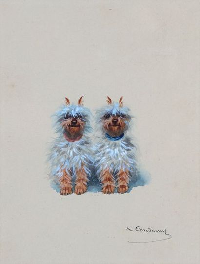 null Charles-Fernand de CONDAMY (1855-1913) 

Les Deux chiens

Aquarelle signée en...