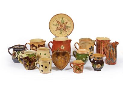 null Quatorze poteries diverses, Alsace ou Savoie.
