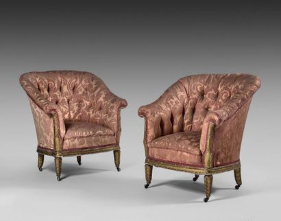 Paul FOLLOT (1877-1941) 
Deux fauteuils corbeille...