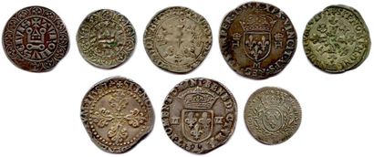 null Lot de huit monnaies d’argent :

Philippe IV le Bel (1285-1314) Gros tournois...