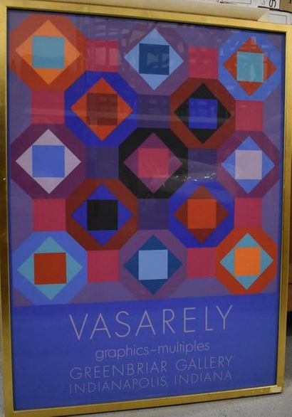 null AFFICHE publicitaire « VASARELY graphics – multiples – Greenbriar Gallery -...