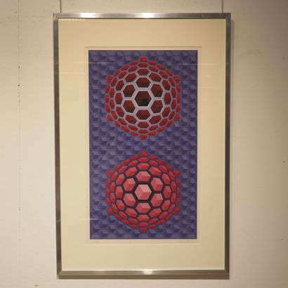  Victor Vasarely (1906-1997) : Color silkscreen, artist's proof, kinetic composition,... Gazette Drouot