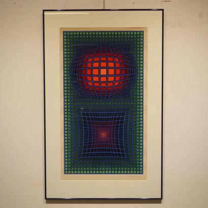  Victor Vasarely (1906-1997) : Color serigraph, artist's proof, kinetic composition,... Gazette Drouot