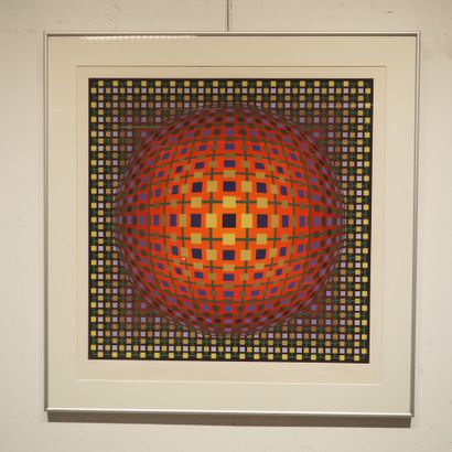  Victor Vasarely (1906-1997) : Sérigraphie couleur,épreuve d'artiste, composition... Gazette Drouot