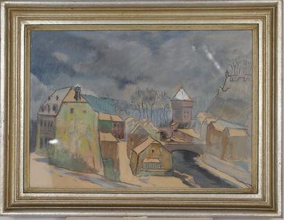null Ernest Wurth

Oil on cardboard, view of Luxembourg.

Signed and dated 1942 lower...