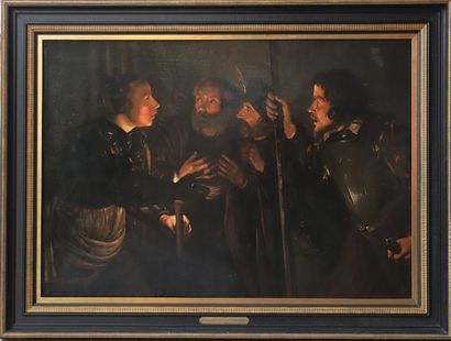 null "Die Verleugnung Petri" attr. à Adam De Coster (1586-1643) dans le goût de Georges...