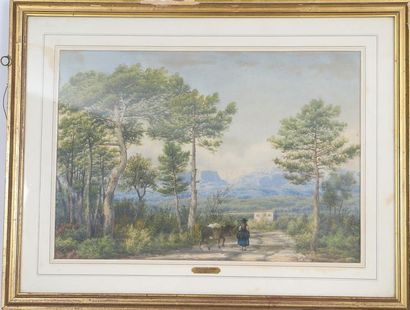 null "Route de Valbonne" de Joseph Contini (1827-1892)

Peintre italien 

Aquarelle...