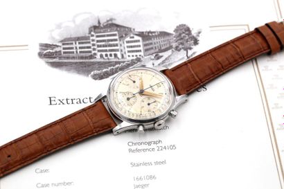 null Jaeger, "Jumbo" Chronograph, circa 1950

Rare and large steel chronograph wristwatch...
