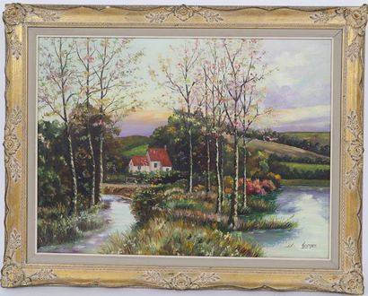 null Lake landscape

Framed oil on canvas with the signature "Goergen" at the bottom...