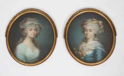 null Pair of portraits - French school of the 19th century

In pastel on paper pasted...