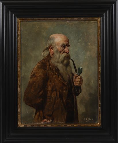 null Emil Beithan (1878-1955)

German painter

"Old man with a pipe" Framed oil on...