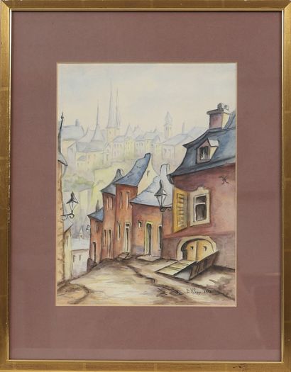 null Elma Klopp (born 1929)

Luxemburgish painter.

Watercolour on framed paper,...