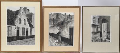 Vues de Bruges 
Ensemble de 3 gravures originales...