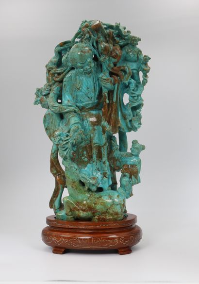 null Sage in Carved Turquoise - China

Finely carved turquoise representing a wise...