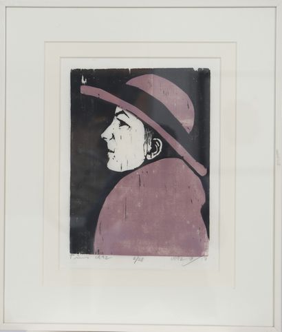 null Woman with a hat

Framed polychrome lithograph.

Numbered 2/28. Signed and dated...