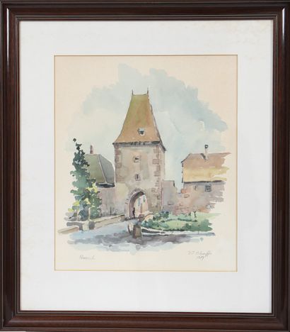 null "Boersch" by Jean-Paul Schaeffer (1928-2010)

French painter.

Watercolor on...