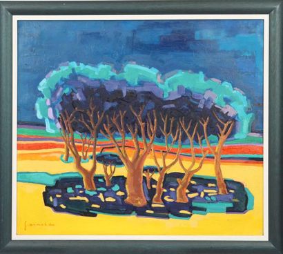 null "Pin Parasols du Gadou" de Georges Arnold (1920-2018)

Artiste peintre Luxembourgeois

Huile...