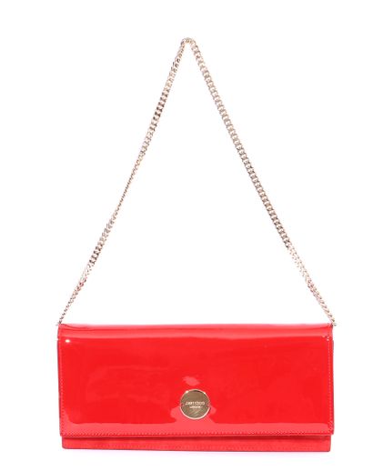 null Jimmy choo

Red patent leather and suede clutch. Small chain strap.

Very good...