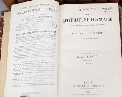 null HISTOIRE de la LITTERATURE FRANCAISE 

Par Frédéric GODEFROY

1881, 

10 volumes...