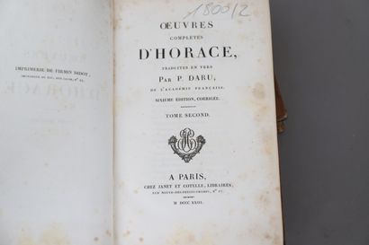 null ŒUVRES d’HORACE

1823

2 volumes reliés.