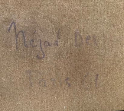  Nejad Devrim (1923-1995) 
Composition, 1961 
Huile sur toile, signée et datée 61...