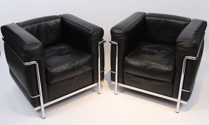  Pair of LC2 Armchairs by Le Corbusier by CASSINA 
Pair of LC2 Villa Church armchairs...