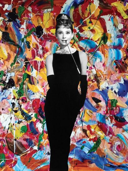 null BrainRoy (né en 1980)

"Audrey Hepburn Paint" 

Finition verre acrylique print,...