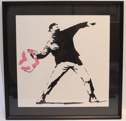 null Banksy (after) - "Heart Shapped Float Thrower

2021

Color silkscreen on paper,...