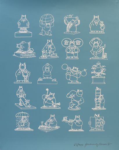 null Philippe Geluck (born 1954)

"The 20 statues" - Serigraphy on paper.

Signed...