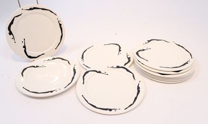 null Martine Deny (born in 1954)

Set of 6 plates numbered from 47 to 59 with black...