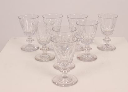 null Huit verres à pied en cristal

Epoque XXème siècle

Dimensions: H: 10 cm