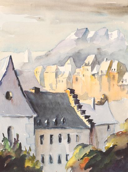 null Mars SCHMIT (1931-1990)

Artiste peintre luxembourgeois 

Aquarelle, vue du...