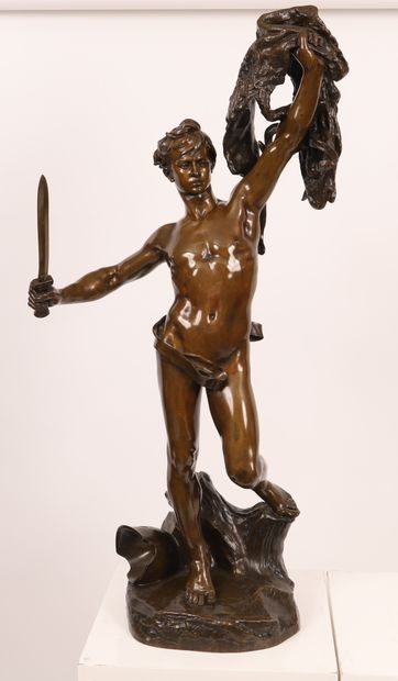 null Alfred Désiré LANSON (1851-1938) 

Bronze à patine brune figurant Jason et la...