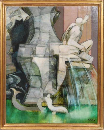 null « Fontaine baroque » de Camille HILAIRE (1916-2004) 

Artiste peintre Français

Huile...