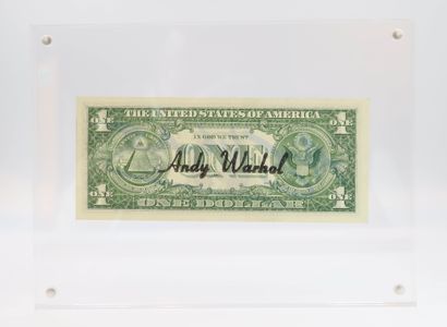 null Andy Warhol Attr.- One Dollar 

Billet de 1$ américain portant une signature...