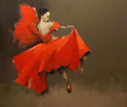 null "Dancer II" de Nguyen Thanh Binh (né en 1954)

Artiste peintre vietnamien 

Huile...