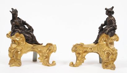 null Rare paire de chenets aux chinois - XVIIIème siècle

Couple de chinois en bronze...
