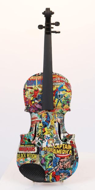 null Violon Pop Art de Ymagine 

Artiste peintre belge 

Collage sur violon véritable...