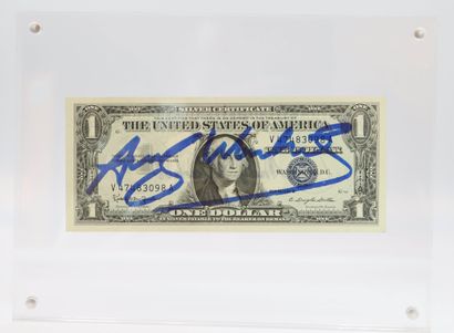 null Andy Warhol Attr.- One Dollar 

Billet de 1$ américain portant une signature...