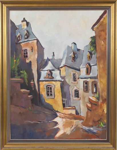 null Mars SCHMIT (1931-1990) 
Artiste peintre luxembourgeois 
Huile sur toile signée...
