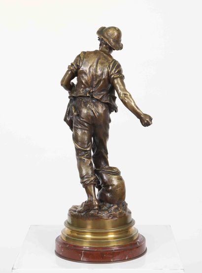 null "The Sower" by Mathurin MOREAU (1822-1912) 
French sculptor
Sculpture in gilded...