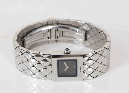 null CHANEL Matelassé About 1989
Ref CK 32411
Steel woman's wristwatch, black dial,...