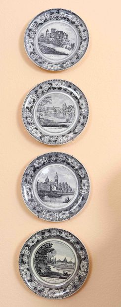 null Set of plates Boch Luxembourg
4 plates in fine earthenware with black imrpimé...
