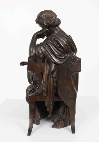 null "The Greek scholar"
Sculpture in bronze with brown patina, signed "Moreau" on...