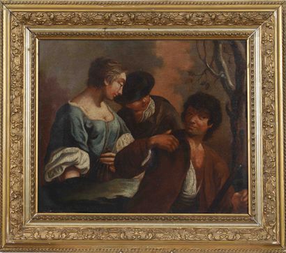 null Italian school XVIIIth century
Oil on canvas, gallant scene.
Restoration of...
