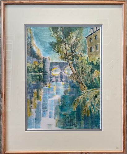 null Wil LOFY (1937-2021)
Painter from Luxembourg. 
Original watercolor on paper,...