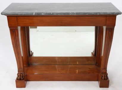 null Jacob's Empire Console

In mahogany and mahogany veneer, the belt opening with...