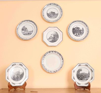 null Boch Luxembourg plates
Set of 7 plates, 4 round and 3 octagonal in fine earthenware...