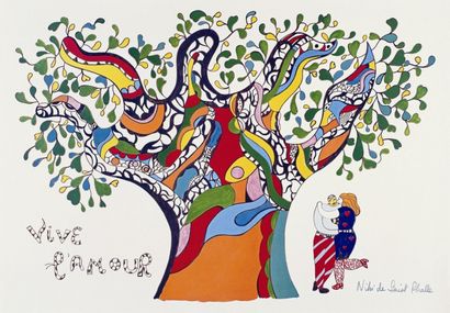 null Vive l'Amour (1990), Print, after Niki de Saint Phalle, Color print signed on...