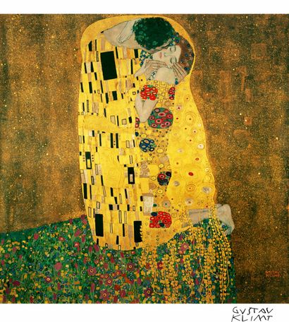 null Le baiser (1907-1908), Print, d'après Gustav Klimt, Épreuve en couleur signée...